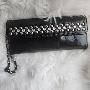 White House Black Market Rhinestone Patent Leather Wallet Purse Clutch